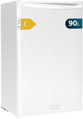 Cecotec Nevera Pequeña Frigorífico Mini 90L de 1 Puerta Bolero CoolMarket TT 90 White E. Frigorífico Sobremesa, 83cm de Alto y 47cm de Ancho, Bajo Consumo, Temperatura Regulable, Blanco