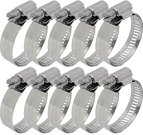 Lumonic 10x 21-44mm Schlauchschelle Edelstahl V4A 304 I einstellbare Schlauchschellen zum Schrauben I für Rohre Schläuche Waschmaschine KFZ Auto Haus