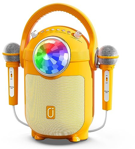 JYX Karaoke Machine for Kids and Adults with 2 Microphones, Bluetooth Karaoke Speaker with Party Lights, Portable PA System with Remote Control