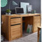 Lomadox Schreibtisch Massivholz Arbeitstisch Computertisch PC Tisch Büro Holztüren 1 Schubkasten Kiefer massiv eichefarbig