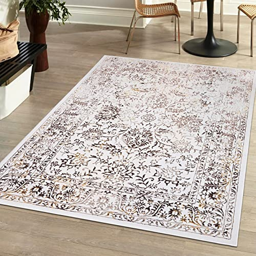 Mazovia Groß Teppich Wohnzimmer 200x300cm Creme Vintage Orientalisch Weich