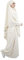 Lamishijab Abaya Muslimische Damen, 2-teilig, Maxi Khimar und Abaya, mit Taschen aus Medinenseide, ENS-KH-000, Cremefarben, One size