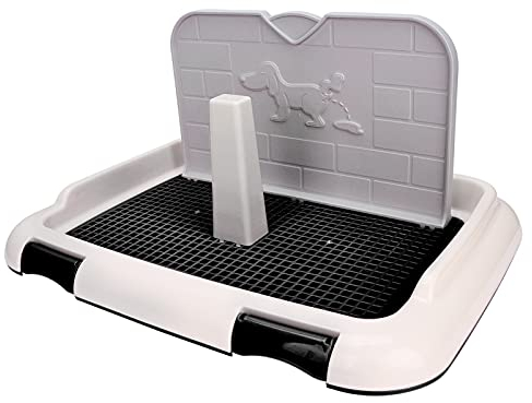 KIMISS Hundetoilette für Hunde, Dailyessities Hundetoilette für den Innenbereich, Welpentoilette, Katzentöpfchen, Zaun für Hunde, Geplantes Urinieren, Töpfchentablett, Blaue (Schwarz)
