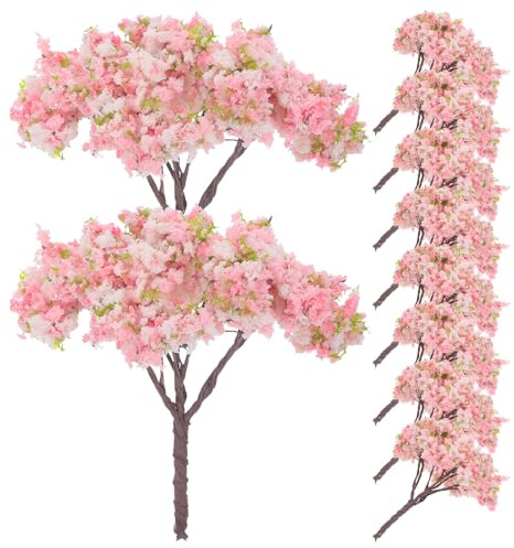 IMIKEYA 10pcs Miniature Cherry Blossom Trees Artificial Blossom Tree Models for Micro Landscape Sand Table Accessory Diy Scene Decoration Mini Trees for Home Decor