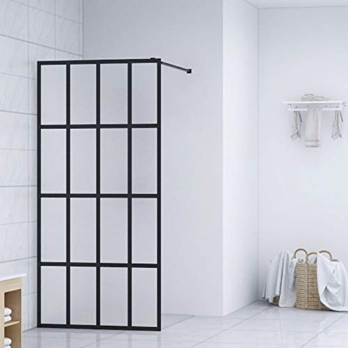 Camerina Duschwand für Walk-in Dusche Mattes Sicherheitsglas 140x195 cm Duschabtrennung Bodengleiche Dusche