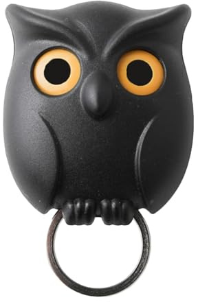 Panda-Eulen-Haken, kreativer Eulen-Schlüsselanhänger ohne Bohren, Eulenhaken mit automatischem Augen, Schlüssel Nacht-Eule, dekorative magnetische Nacht-Eule, wandmontiert, für Geschenke für Zuhause