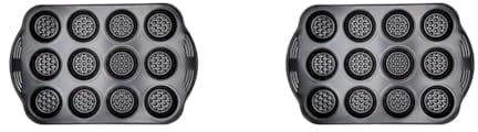PRESTIGE - Aerolift - Muffin Tins Non Stick 12 Cup - Non Stick Bakeware - Cushion Base - Fridge Freezer and Dishwasher Safe - Carbon Steel - 41 x 27 x 4 cm (Pack of 2)