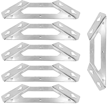 ONEBO 6 Pezzi Supporti Triangolari a Forma di Angolo, Staffe Angolari Squadrette Triangolari, Connettori Angolari in Acciaio Inox, Staffe, per Armadi, Tavoli, Sedie, Mobili (Senza viti)
