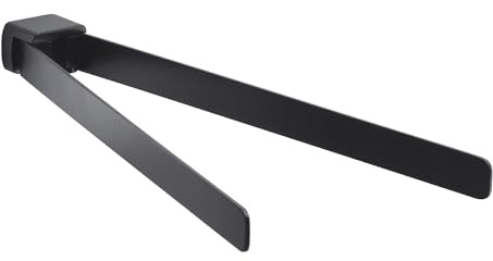 Gedy PIRENEI Doppelwandiger Handtuchhalter, Mattschwarz, Messing, 35,9 x 4,6 x 3,3 cm