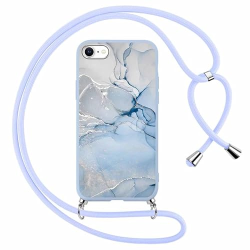 Foonary Handyband Hülle mit Band für iPhone SE 3 4,7 Handyhülle, Aesthetic Design Kette Necklace Case mit Kordel zum Umhängen Silikon Bumper Cover Schnur für iPhone 7/8/SE 2020/SE 2022, Stern 1