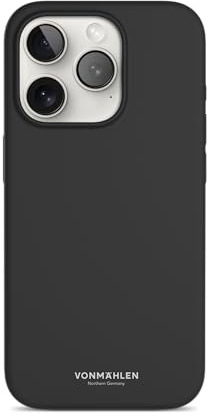 Vonmählen Custodia in Silicone Morbido - Compatibile con MagSafe, Protezione Antiurto, Interiore in Microfibra - per iPhone 15 Pro - Nero