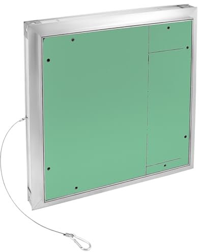 QWORK® Puerta revisión Trampilla inspección, 40 x 40 cm, marco de aluminio, yeso 12.5 mm