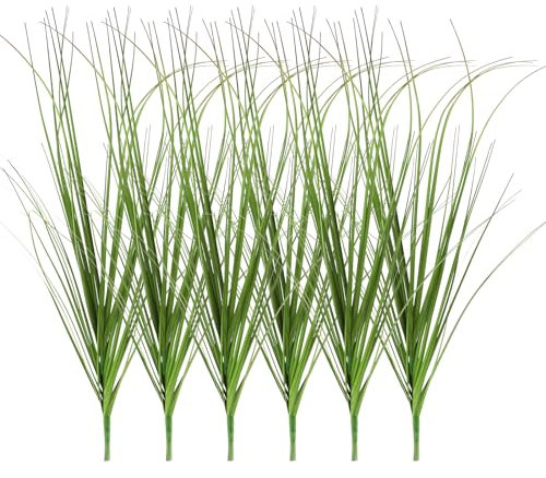 Yolev 6 Bündel Kunstgras Dekogras Hoch 50cm Gräser Künstlich Kunstpflanzen Deko Künstliche Gräser Außenbereich Freien UV-Beständig Kunstpflanzen Outdoor Deko für Haus Garten