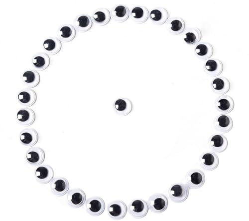 500 Stück Selbstklebende Wackelaugen klein 8mm Kulleraugen Selbstklebend, Kunststoff Augen zum Basteln Puppe Augen Schwarze Wackelaugen Bastelaugen Wiggle Googly eyes für DIY Kunsthandwerk Dekoration