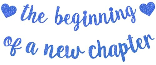 Bliceon The Beginning of A New Chapter Banner, Happy Retirement Decorations, Farewell Party Supplies, Going Away Party Sign Garland, Graduation Banner - Blue