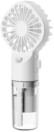 PPcdfre Ventilatore portatile portatile con nebulizzatore d'acqua, mini ventilatore per dormitorio studentesco, forniture estive, strumento di raffreddamento all'aperto, bianco