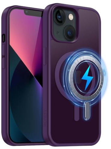 MOBESV Magnetisch Hülle für iPhone 13 / iPhone 14 6,1 Zoll, Handyhülle kompatibel mit MagSafe, Durchscheinende Matte Dünn Stoßfest Schutzhülle, Lila