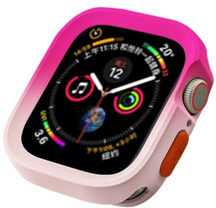 HKTS Funda de TPU para Apple Watch Series Ultra 49 mm 9 8 7 41 mm 45 mm, carcasa con marco de parachoques para iWatch 6 5 SE 4 40 44 mm(Rose red,40mm)