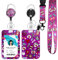Ausweishülle mit Band, Id Badge Holder Breakaway Lanyard für, Einziehbare Badge Reel, Abnehmbare Namensschild Clips, Hals Lanyard Strap, Lehrer Büro Geschenke (Krankenschwester lila)