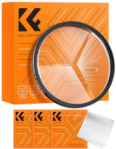 K&F Concept 77mm Filtre à Effet de 3 Prismes Spécial pour Objectif Appareil Photo