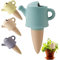 Lot de 4 boules d'irrigation en argile - 100 ml - En forme de chaudière - Pour 4 jours d'irrigation en terre cuite - Pour balcon, jardin - Pour pots de fleurs, plantes et fleurs