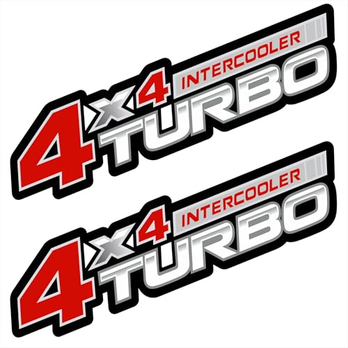 Decalart 2 Aufkleber 4x4 Turbo Intercooler (Maße: 35 x 9 cm) Universal für Geländewagen SUV Auto Sport Pickup Aufkleber L271