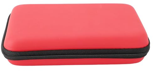 Aumotop Custodia Rigida Portatile con Tasca Interna per 8 Slot Giochi per NEW 3DS XL, Super Edition, NEW 2DS XL, 3DS XL, 3DS, NEW 3DS, Borsa di Grande capacità, Esterno Resistente (Rossa)
