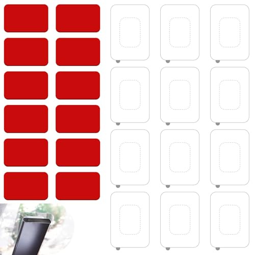 24pcs Dash Cam Adhesive Pads and Films, 12pcs 5 x 3 cm Dashcam Klebepads + 12pcs 8 x 8 cm Antistatische Durchsichtige Folien, Extra Starke Klebepads Dashcam für sichere Dashcam Aufkleber Montage