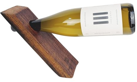 Handworkz | Montis - Weinständer aus Eichenholz | rustikaler Weinhalter aus massiver Eiche | handgefertigte Fassdaube aus echtem Weinfass | upcycling Flaschenhalter (schmal (6-9cm breit), Mitteltei)