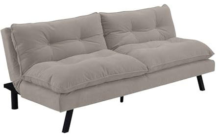 Riess Ambiente Modernes Schlafsofa COCOONING - 190x80x87/100cm - grau, Taupe Chenillestoff 3-Sitzer Couch