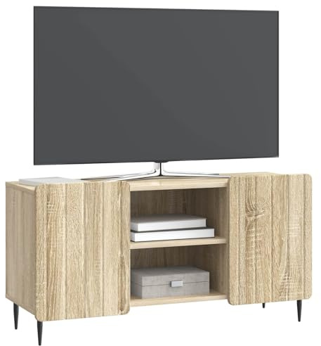 vidaXL TV-Schränk Sonoma-Eiche 102 x 34,5 x 52 cm Holzwerkstoff, Wohnzimmermöbel, Moderne Medienkonsole, stylische Aufbewahrung, rechteckiger Sideboard für Dein Zuhause
