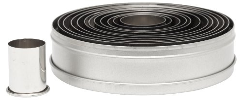 Ateco Plain Edge Round Cutters in Graduated Sizes, Stainless Steel, 12 Pc Set