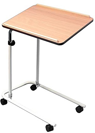 NRS Healthcare L17516 Alloy Steel Overbed / Chair Table - Adjustable, Tilting and Wheeled