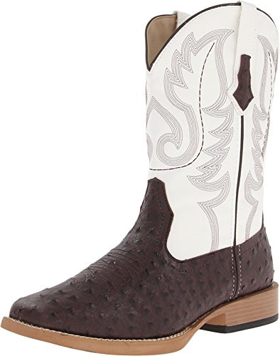ROPER Mens Bumps Ostrich Square Toe Casual Boots Mid Calf - Brown, White - Size 8 D