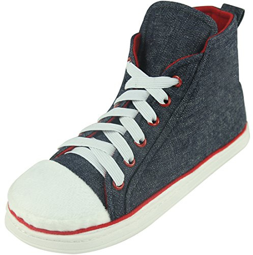 Home Slipper Damen Warme Winter Plüsch Indoor Haus Outdoor Sneaker Hausschuhe Stiefel, Marineblau, 43 EU