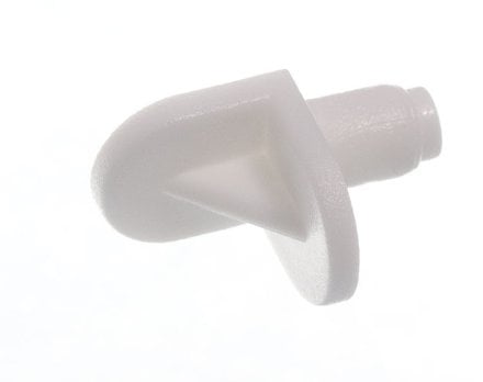SUKI HARDWARE 40 WHITE PUSH IN SHELF SUPPORTS 5MM PEG STUD SPADE
