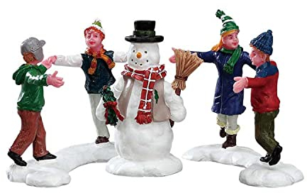 Lemax Lot de 3 bagues de Village de Noël Autour du Bonhomme de Neige - 52112
