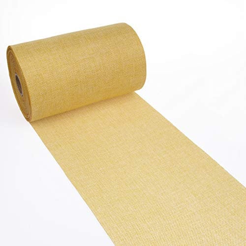 DEKO AS Shabby Chic Leinenoptik Tischläufer, Polyester geruchsneutral, Sonnengelb, 20 cm x 25 m