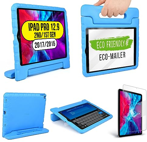 Official Cooper Dynamo Kids iPad Pro 12.9 Case for 1st/2nd Generation (2015/2017) | Unbreakable Protection, Magic Handle, Stand & Pencil Holder (NOT FOR 2018-2022 3rd-6th Gen) (Candy Blue)