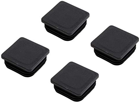 Gedotec PE Rohrstopfen | 4 Stück - Fußkappen schwarz aus Kunststoff für Vierkantrohr | Formrohr-Stopfen quadratisch | Lamellenstopfen 60 x 60 mm | Made IN Germany | Abdeckkappen für Quadratrohr