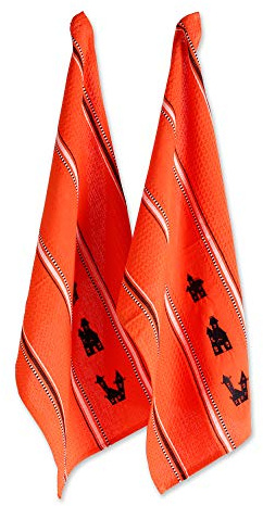 DII Spooky Kitchen Towel Collection Halloween Decor bedrucktes Geschirrtuch-Set, 45,7 x 71,1 cm, Spukhäuser, 2 Stück