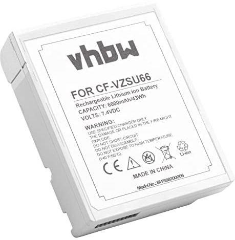 vhbw 1x Akku Ersatz für Panasonic CF-VZSU66 | CF-VZSU66U für Notebook (6000 mAh, 7,4 V, Li-Ion)