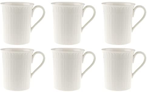 Villeroy & Boch CELLINI Becher Tasse mit Henkel 300ml 6er Set weiß Porzellan