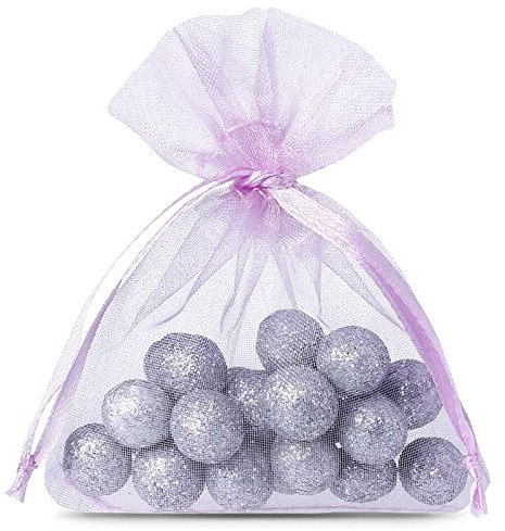 SAKETOS Organzasäckchen 25 Stück Geschenkbeutel Organzasäckchen bunt Schmuckbeutel Verschiedene Größen mit Kordel Hochzeit Geschenk Stoffsäckchen Gastgeschenke I 9 x 12 cm - Lila