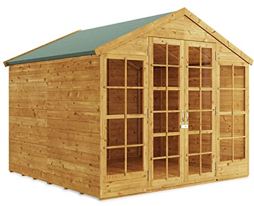 BillyOh Summerhouse Log Cabin 8 x 8 Wooden Garden Storage Shed Summer House Harper Apex Summerhouses (8x8)