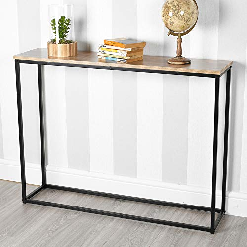URBNLIVING Konsolentisch aus Holz mit Metallbeinen (Eiche)