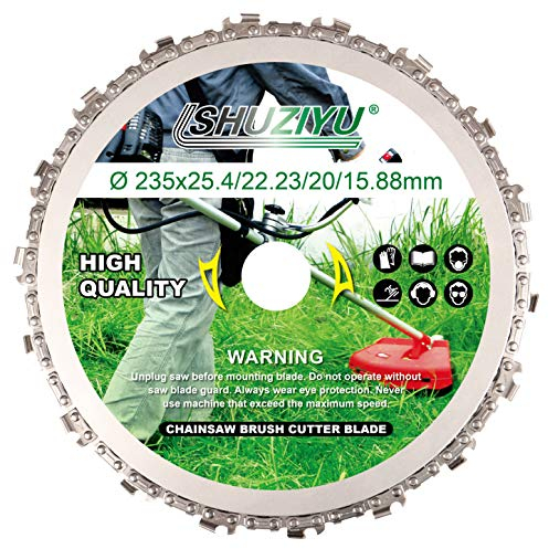 LSHUZIYU 235mm, 25.4mm Dorn mit Adapter 22.23-20-16mm, Kreisförmig Kettensäge, Freischneiderklinge, Freischneider Sägeblatt, Unkrautklinge, Dickichtmesser, Freischneider Messer