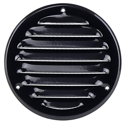 Steinberg14 Black 100mm Metal Air Vent Cover with Insect Mesh - 4 inch Round Ventilation Grille