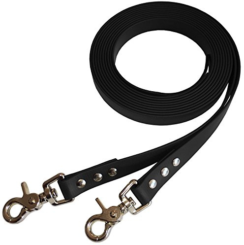 Collar & Leash Westernzügel offen/Split Reins aus 19 mm BioThane®- 2,35 m - schwarz - BL520