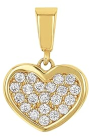 Amor Motivanhänger Damen Anhänger, mit Zirkonia synth., 1,5 cm, Gold, Herz, Kommt in Schmuck Geschenk Box, 2020245